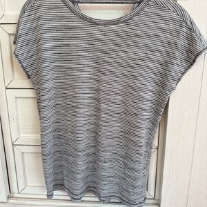Athletes Girl Striped Gray Women's Top